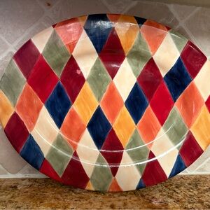Colorful Harlequin Patterned Platter